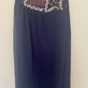 Dress Navy Blue Single Shoulder